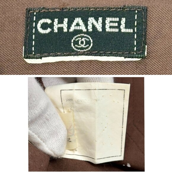 CHANEL Vintage CC Logo Button Up Military Long Sleeve Shirt Brown [106496] - Picture 12 of 12